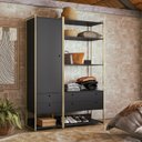 Ver imagem 1 de Guarda Roupa Closet Modulado Industrial 4 Gavetas Preto