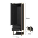 Ver imagem 3 de Guarda Roupa Closet Modulado Industrial 4 Gavetas Preto