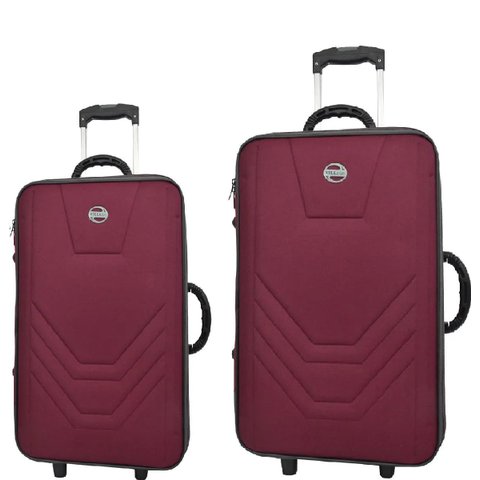 KIT CONJUNTO 2 MALAS VIAGEM VILLAGE ANAC- GRANDE E PEQUENA - Vermelho escuro
