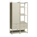 Ver imagem 2 de Guarda Roupa Closet Modulado com Cabideiro Porta 4 Gavetas 108cm - Estrutura Metálica Moderna Branco