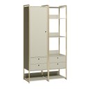 Ver imagem 2 de Guarda Roupa Closet Modulado com Cabideiro Porta 4 Gavetas 108cm - Estrutura metálica Moderna