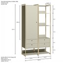 Ver imagem 3 de Guarda Roupa Closet Modulado com Cabideiro Porta 4 Gavetas 108cm - Estrutura Metálica Moderna Branco