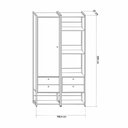 Ver imagem 4 de Guarda Roupa Closet Modulado Industrial 1 Porta 4 Gavetas 
