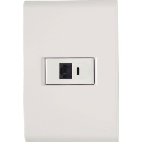 Conjunto Liz Branco 4x2 com 1 Tomada para Telefone Rj11 - 57170019 - Tramontina Cj.tomada P/telefone