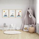 Ver imagem 3 de Kit 3 Quadros Decorativos Infantil | Fundo do Mar, Animais - Ondas NO2 - 40x60 - Moldura Madeira