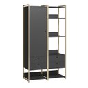 Ver imagem 2 de Guarda Roupa Closet Modulado com Cabideiro Porta 4 Gavetas 108cm - Estrutura Metálica Moderna Preto