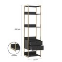 Ver imagem 3 de Guarda Roupa Closet Modulado Industrial 1 Porta 4 Gavetas 
