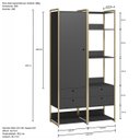 Ver imagem 3 de Guarda Roupa Closet Modulado com Cabideiro Porta 4 Gavetas 108cm - Estrutura Metálica Moderna Preto