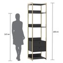 Ver imagem 6 de Guarda Roupa Closet Modulado com Cabideiro Porta 4 Gavetas 108cm - Estrutura Metálica Moderna Preto
