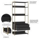 Ver imagem 5 de Modulo Estante Industrial 89cm com Prateleiras 2 Gavetas Estrutura Metálica Preto