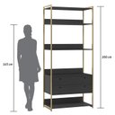Ver imagem 4 de Estante Modulado Closet Industrial 2 Gavetas 5 Prateleiras Preto - Olivar Móveis