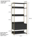 Ver imagem 3 de Estante Modulado Closet Industrial 2 Gavetas 5 Prateleiras Preto - Olivar Móveis