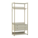 Ver imagem 2 de Guarda-Roupa Closet Industrial Olivar com Cabideiro 2 Gavetas 89cm Off White