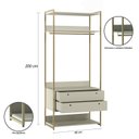 Ver imagem 3 de Guarda Roupa Closet Industrial com Cabideiro 2 Gavetas
