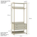 Ver imagem 3 de Modulo Closet Industrial com Cabideiro 2 Gavetas 89cm - Estrutura Metálica Moderna