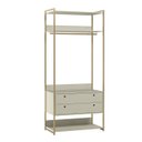 Ver imagem 2 de Modulo Closet Industrial com Cabideiro 2 Gavetas 89cm - Estrutura Metálica Moderna Branco/Off White