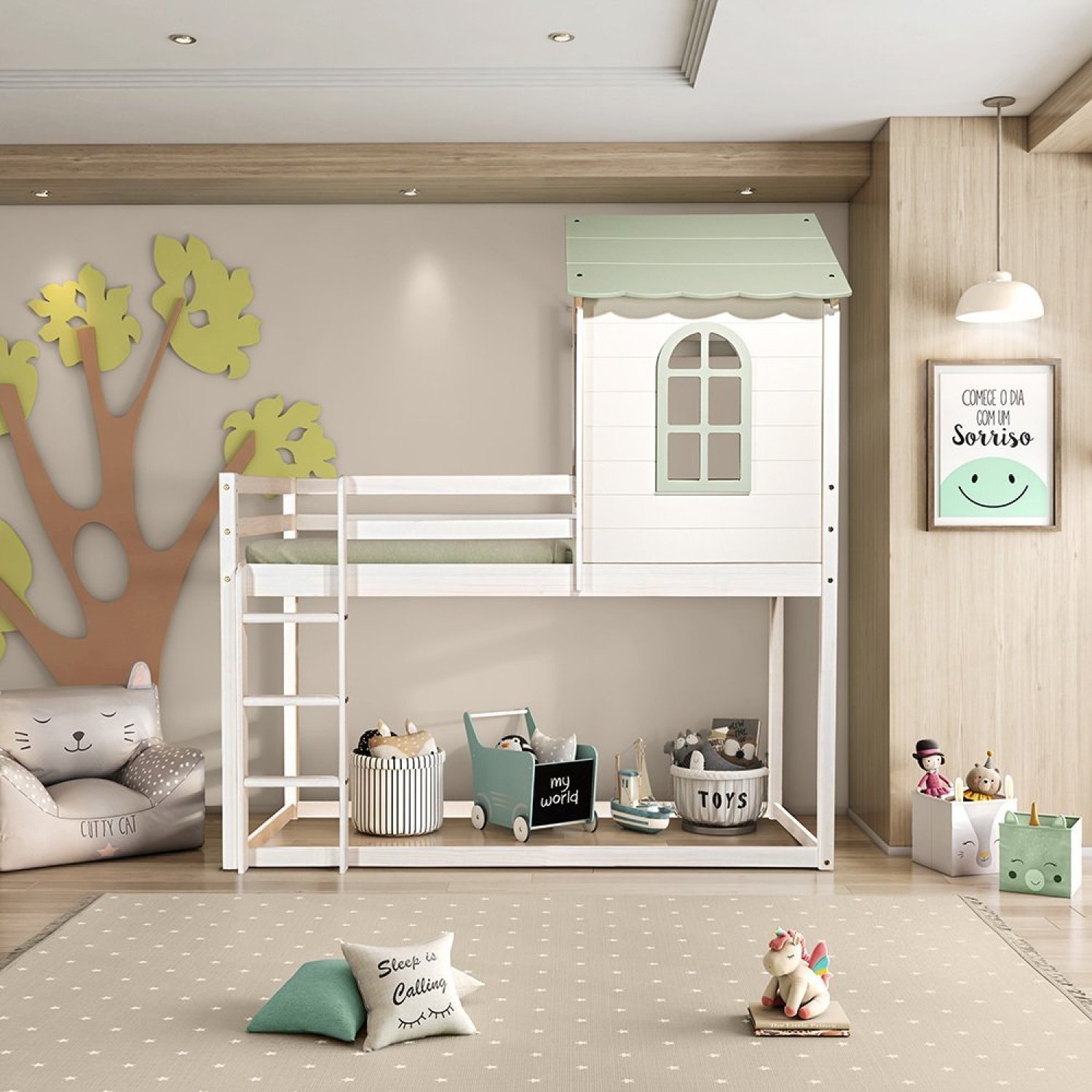 Cama Alta Infantil Club House Sweet Casatema - 1