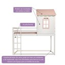 Ver imagem 5 de Cama Alta Infantil Club House Sweet Casatema MadeiraOriginals Branco/Rosa