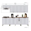 Ver imagem 4 de Cozinha Americana Modulada Aéreo 120cm 3 Portas Aéreo 80cm 2 Portas Armário Geladeira Balcão com  Tampo Compacta 6 Peças Paris