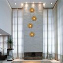 Ver imagem 3 de Lustre Pendente Para Sala Pé direito Duplo Quatro Arabesques Marfim