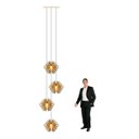 Ver imagem 1 de Lustre Pendente Para Sala Pé direito Duplo Quatro Arabesques Marfim