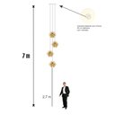 Ver imagem 5 de Lustre Pendente Para Sala Pé direito Duplo Quatro Arabesques Marfim