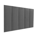 Ver imagem 1 de Cabeceira Modular E Box Casal 60x140 Em Material Sintético Cinza