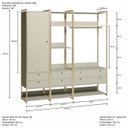 Ver imagem 3 de Guarda Roupa Closet Modulado Solteiro 1 Porta 6 Gavetas 197cm - Estrutura Metálica Moderna Branco/Of