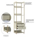 Ver imagem 6 de Guarda Roupa Closet Modulado Solteiro 1 Porta 6 Gavetas 197cm - Estrutura Metálica Moderna Branco/Of