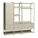 Ver imagem 2 de Guarda Roupa Closet Modulado Solteiro 1 Porta 6 Gavetas 197cm - Estrutura Metálica Moderna Branco/Of