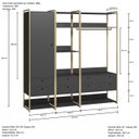 Ver imagem 3 de Guarda Roupa Closet Modulado solteiro 1 Porta 6 Gavetas 197cm - Estrutura metálica Moderna