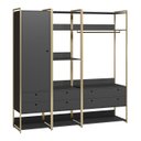Ver imagem 2 de Guarda Roupa Closet Modulado solteiro 1 Porta 6 Gavetas 197cm - Estrutura metálica Moderna
