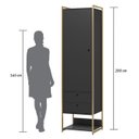 Ver imagem 4 de Guarda Roupa Closet Modulado solteiro 1 Porta 6 Gavetas 197cm - Estrutura metálica Moderna
