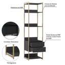 Ver imagem 6 de Guarda Roupa Closet Modulado Solteiro 1 Porta 6 Gavetas 197cm - Estrutura Metálica Moderna Preto