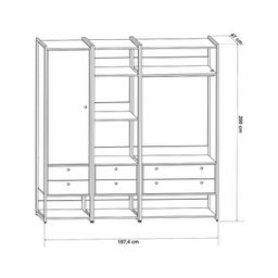 Guarda Roupa Closet Modulado Industrial 1 Porta 6 Gavetas  - 5