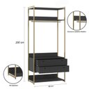 Ver imagem 2 de Guarda Roupa Closet Modulado Industrial 1 Porta 6 Gavetas