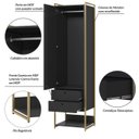 Ver imagem 5 de Guarda Roupa Closet Modulado solteiro 1 Porta 6 Gavetas 197cm - Estrutura metálica Moderna
