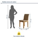 Ver imagem 4 de Conjunto Sala de Jantar 6 Lugares Retangular Tampo Vidro Base Madeira Maciça Mesa e Cadeiras Bella Marrom/Cinamomo/Off White/Bege