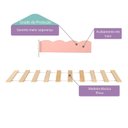 Ver imagem 2 de Kit Estrado com Grade para Cama Club House Sweet Casatema MadeiraOriginals Marrom/Branco/Rosa