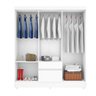 Guarda Roupa Casal Grande Branco/Rosa Flex Hugo Shop Jm - 3