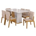 Ver imagem 1 de Kit Mesa de Jantar Harmonia com 6 Cadeiras Sinfonia em Linho Naturale/off White/creme