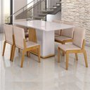 Ver imagem 2 de Kit Mesa de Jantar Harmonia com 6 Cadeiras Sinfonia em Linho Naturale/off White/creme