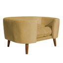 Ver imagem 1 de Cama Pet Caminha Cachorro Grande Veludo Casinha Luxo Colchão:veludo Mostarda