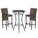 Ver imagem 1 de Mesa Bistrô e 2 Banquetas Roma Preta Corda Náutica Estofado 9 Trama Original