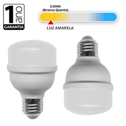 Lâmpada Led Globe 20w Alta Potência 3000k Branco Quente E27 Bivolt Kian – Luz Amarela - 2