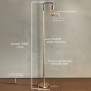 Ver imagem 4 de Luminaria de Chao Dourado Curvado em Aluminio para Leitura e Sala de Estar Soquete E27 Bivolt