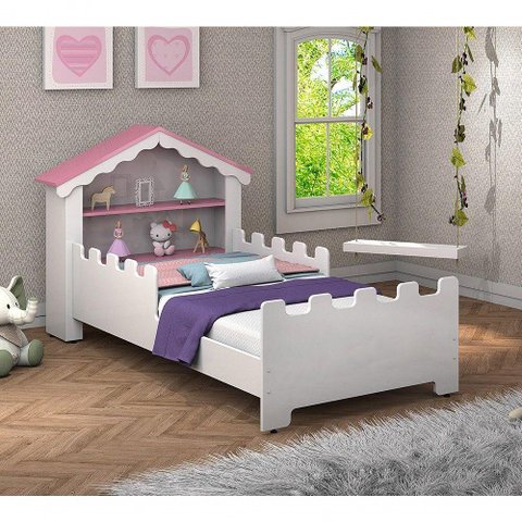 Cama Juvenil Princesa Branco/rosa- Vitamov