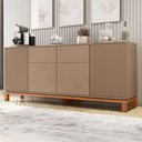 Ver imagem 1 de Balcão Buffet Mondriant 4 Portas Ripado 3d Sued/freijó - Caemmun