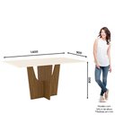 Ver imagem 3 de Mesa 160 x 90 cm Sala De Jantar Cozinha Retangular sem Vidro MDF Branco Off White Madeira Nature