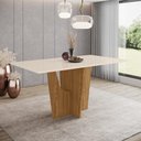 Ver imagem 1 de Mesa 160 x 90 cm Sala De Jantar Cozinha Retangular sem Vidro MDF Branco Off White Madeira Nature